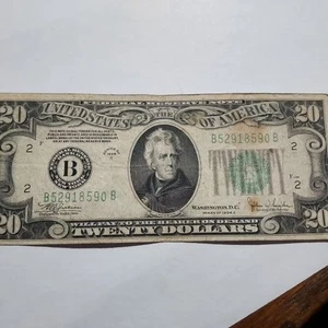 1934 Federal Reserve note, $20.00  (3 available) - Picture 1 of 1