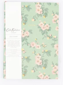 Cath Kidston ~ A5 ~ 2026 ~ Stofftagebuch Woche/Monatsansicht ~ grün & rosa geblümt - Bild 1 von 2