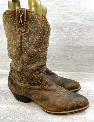 Twisted X MWT0012 Bomber Leather Diamond Cross Men's 14D Western Cowboy Boots - Image 1 of 4