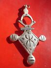 Moroccan Tuareg style cross hand engraved pendant with Tifinagh alphabet L8 cm