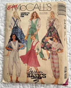 Vintage 90s Detachable Bib Suspenders Pants & Skirt Sewing Pattern McCall's M - Picture 1 of 3