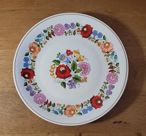 Vintage Kalocsa Ungarische Blumen HANDBEMALT Wandbehang 9,5" Budapest Teller - Bild 1 von 8
