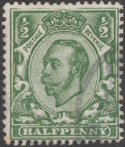 1912 SG340c 1/2d GREEN WMK CROWN VERY FINE VARIETY NO CROSS ON CROWN N4(1)c - Picture 1 of 2