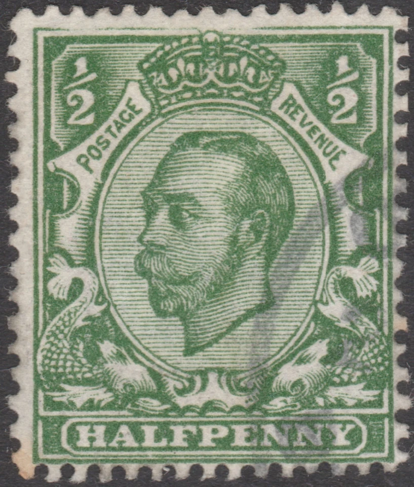 1912 SG340c 1/2d GREEN WMK CROWN VERY FINE VARIETY NO CROSS ON CROWN N4(1)c - Image 1 of 2