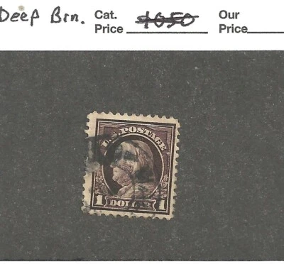 US 518, brown violet $1,printed on back side ,1917 - Image 1 of 2
