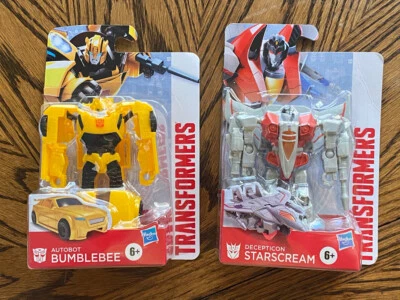 2 NIP Transformers Decepticon Starscream Air Command & Autobot Scout Bumblebee - Image 1 of 4