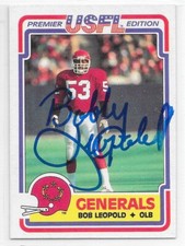 Bob Leopold Signed 1984 Topps USFL Card #72 New Jersey Generals 49ers RARE