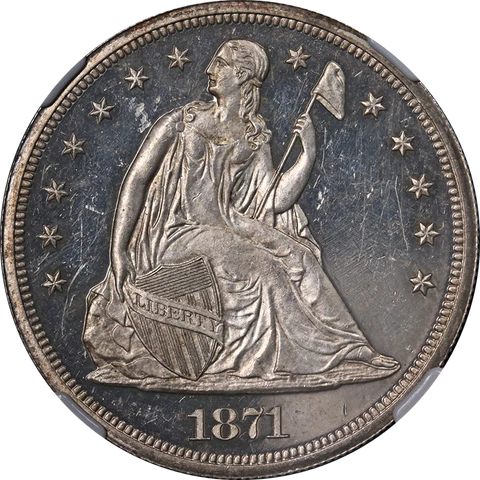 1871 Seated Liberty Dollar Proof NGC PF62 Ultra Cameo Great Eye Appeal Cover