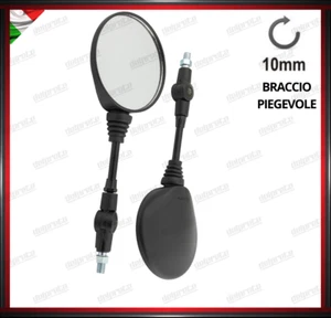 SPECCHIETTI MOTO ENDURO CROSS PER MANUBRIO PIEGEVOLE M8 M10 REGOLABILI DX + SX - Imagen 1 de 4