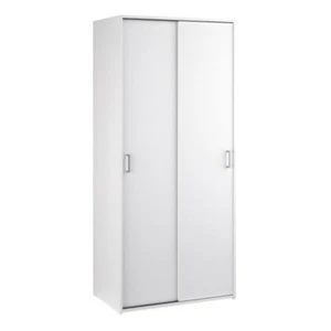 Compass Wardrobe with 2 Sliding Doors in White - Picture 1 of 12