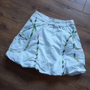 DESIGUAL Womens Graphic Bubble Skirt White Floral Cotton Cute RETRO UK 6 S - Picture 1 of 12