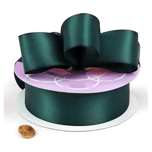 2 1/4" Wide Hunter Green Double Faced Satin Ribbon - 50 Yards (00722) - Picture 1 of 1