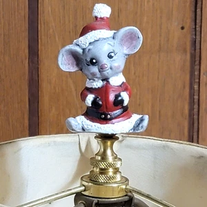 Paralume Finale 3.0" Natale Topo Resina Base Ottone Massello Decorazione Tuta Babbo Natale - Foto 1 di 11
