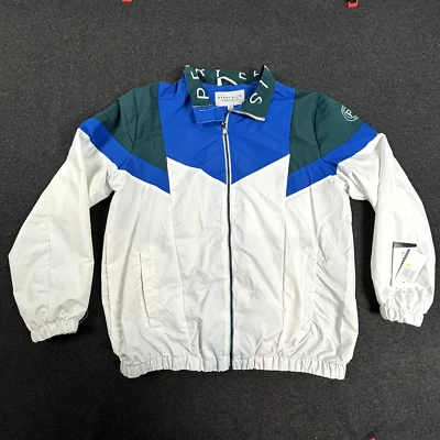 Perry Ellis Portfolio Windbreaker Green White Blue  Pockets Sailing Men's Size M - Image 1 of 4