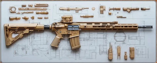 Tacticus Gear | Tostado AR sobre blanco | Alfombrilla de ratón | Alfombrilla para pistola Foto 1 de 1