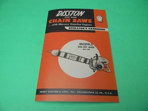 DISSTON MODEL DO-101 & DO-100 CHAINSAW OPERATOR'S HANDBOOK MANUAL --- BOX 501 B - Picture 1 of 2