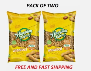 Hampton Farms Unsalted In-Shell Peanuts, High-Protein Snacks 5 lbs. 2 Pack - Picture 1 of 2
