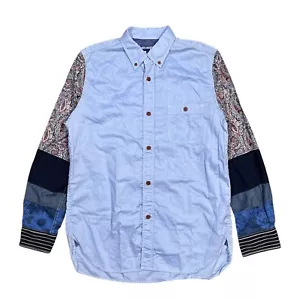 Junya Watanabe Comme Des Garcons Paisley Colorblock Cut Sew Button Shirt Mens S - Picture 1 of 11