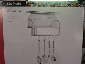 NIB Chefmate 11 Piece Stainless Steel shelf kitchenTool Holder and tools - Picture 1 of 9