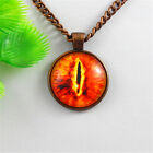 Orange Evil Dragon Eye Pendant Glass Gem Charm Necklace Jewelry 5 Colors 27.5in