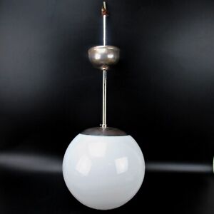 Art Deco Hängelampe / Deckenlampe Glas Lampenschirm Kugel Bauhaus Ära RAR