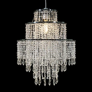 Light Shade Crystal Ceiling Pendant Modern Style Easy Fit Acrylic Chandelier - Picture 1 of 39