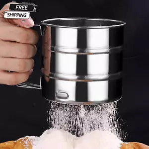 2.5 Cup Stainless Steel Flour Sifter Handheld Sugar Sieve Backing Kitchen Tools - Picture 1 of 7