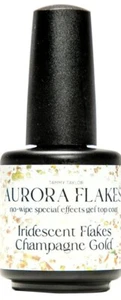 Tammy Taylor AURORA FLAKES GOLD/CHAMPAGNE No Wipe EFFECTS Gel  Topcoat 0.5oz - Picture 1 of 2