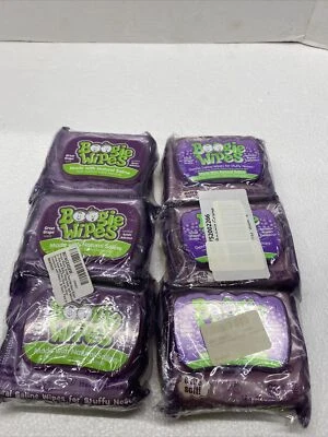 6 Packets  Boogie Wipes Natural Saline Grape Scent 30Ct Each   SLC 152 - Image 1 of 4