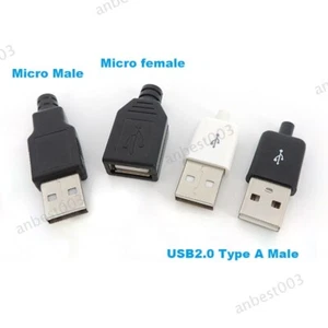 USB Typ 2.0 A Stecker Buchse Kunststoff Netzstecker Buchse Löten Daten - Bild 1 von 9