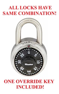 Master Lock 1525 40 Padlocks ALL LOCKS SAME COMBINATION W/Control Key - Picture 1 of 3