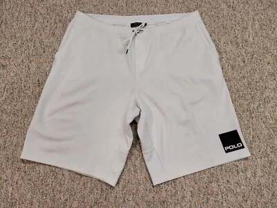 Polo Ralph Lauren Shorts Mens 3XL Tall White Double Knit Box Logo Tech Fleece - Image 1 of 4