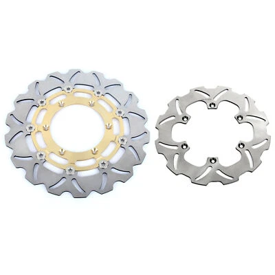 Rotores de disco de freno delanteros y traseros flotantes dorados DR-Z 400 SM 05+ para Suzuki DRZ400SM Foto 1 de 4