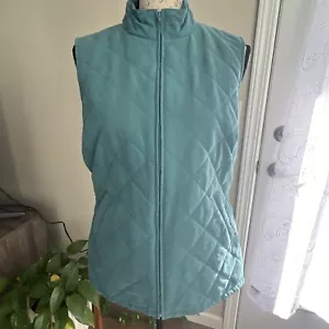 Chaleco acolchado Orvis para mujer con diamantes mediano azul verdoso con bolsillos forrados - Imagen 1 de 9
