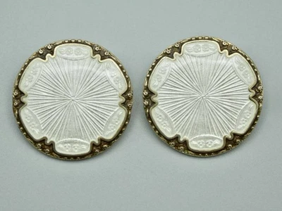 Volmer Bahner Denmark - Ohrclips mit Emaille, Sterling Silber Vergoldet - Bild 1 von 4