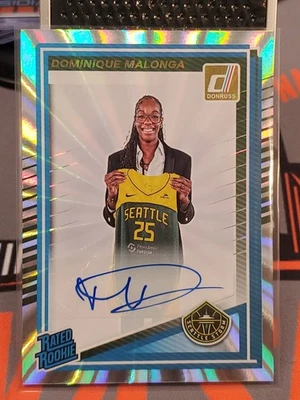 DOMINIQUE MALONGA 2025-26 DONRUSS WNBA BASKETBALL RATED ROOKIE Laser HOLO RC - Image 1 of 4