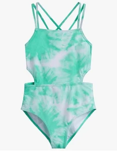 Kanu Surf Girls' Beach Sport Cut-Out 1-Piece Swimsuit, Ice Green , 12 - Picture 1 of 1