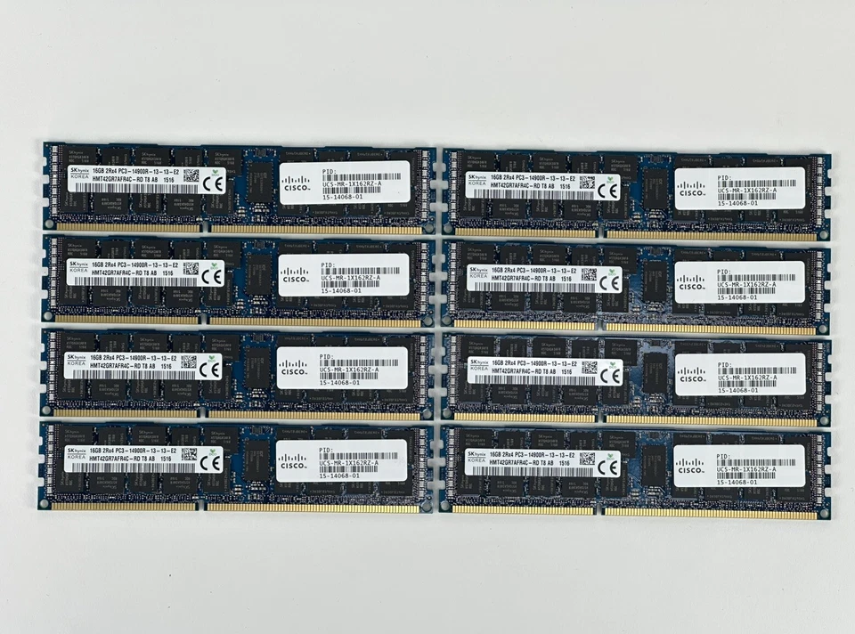 Lot of 48x 16GB 2Rx4 PC3-14900R ECC DDR3 Server RAM Memory Cisco Dell HP 768GB - Image 1 of 4