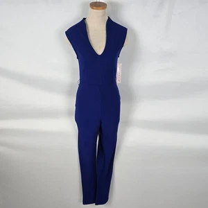 Crave Fame Jumpsuit Damen klein blau ärmellos spitz zulaufendes Bein Knöchelreißverschluss neu mit Etikett - Bild 1 von 19