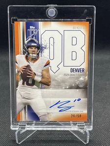 2024 Topps Signature Class Bo Nix RC Auto Naranja Variación #/50 En Tarjeta RCA-BN - Imagen 1 de 2
