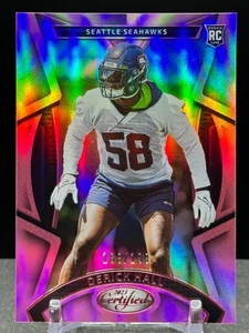 Specchio Derick Hall 2023 certificato Rookies rosa /199 #110 Rookie RC Seahawks - Foto 1 di 2