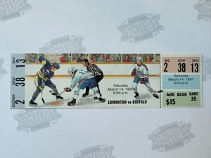 Biglietto Buffalo Sabres at Edmonton Oolers 1987 14/03/87 Gretzky 2G 1A Kurri 1G 2A - Foto 1 di 2