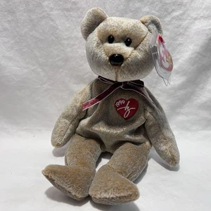TY Beanie Baby 1999 SIGNATURE BEAR 90s Juguete Nostálgico Peluche Juguete - Imagen 1 de 3
