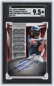 Ronald Acuna Jr. Braves Signed 2021 Topps Luminaries #HRK-RA #7/10 SGC 9.5 Card - Picture 1 of 3