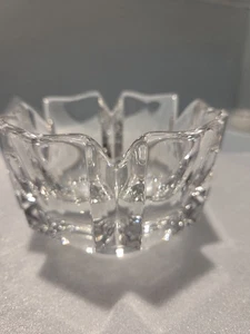 Vintage ORREFORS CORONA by Lars Hellsten Heavy Crystal Bowl, Sweden, 4.75" Width - Picture 1 of 3