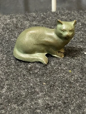 Escultura de bronce miniatura de colección de gato 2"L X 1,5"H Foto 1 de 3