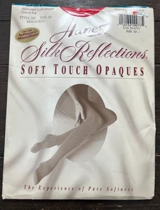 Hanes Silk Reflections wirklich rote Strumpfhose Größe EF seidig transparent Control Top 262 - Bild 1 von 3