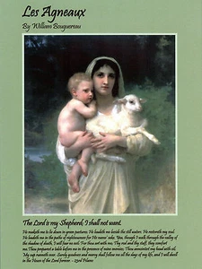 Les Agneaux von W. Bouguereau Eine Collage von Barbara Snyder 9x12 signiert auf Papier - Bild 1 von 1