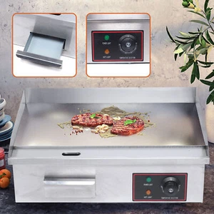 Plancha eléctrica comercial parrilla plana calefacción barbacoas sartén encimera 1,6 kW - Imagen 1 de 12