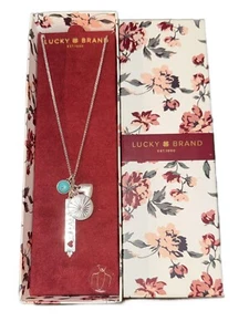 Lucky Brand Multi Charm Pendant Necklace New in Box Silver Tone - Picture 1 of 2